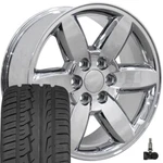 20" Chrome 5420 Wheels, Tires & Tpms Set Fit Silverado Tahoe Suburban. Fixed Price $2159.00.