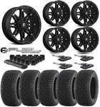 17X9 Fuel Wheels Rims Tires 285 70 Gripper A/t All Terrain Wrangler Set. Fixed Price $2498.00.