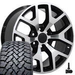 Oe Wheels CV92 22X9 Black Rims & 285/45R22 A/t Tires Tpms Set 6X139.7. Fixed Price $2100.00.