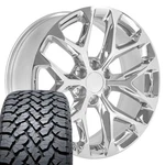 22X9 Chrome 5904 Rims & 285/45R22 A/t Tires Set 6X139.7 28ET. Fixed Price $2276.00.