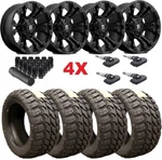 Fuel Vapor Wheels Rims Tires Package Set 33 12.50 18 Mud Terrain Mt Black 1500. Fixed Price $2395.00.