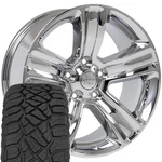 2453 20X9 Chrome Oe Wheels & 275/55R20 R/t Tires Set 5X139.7 19ET. Fixed Price $2129.00.
