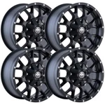 (SET-4) Mayhem Warrior 17X7.5 5X110/5X127 30MM Matte Black Wheels Rims Inch. Fixed Price $945.76.