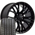 18X8.5 Wheels Tires Fit Camaro Corvette C7 Z06 Satin Blk Rim Ironman 5734 W1X. Fixed Price $1451.00.