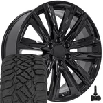4869 22X9 Black Oe Wheels & 285/45R22 R/t Tires, Tpms Set 6X139.7 28ET. Fixed Price $2012.00.