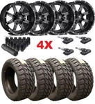 Fuel Maverick Gloss Black Milled 4 Rims Tires 33 12.50 20 Fits Ram Sierra Gmc. Fixed Price $2495.00.