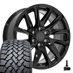20X9 Black 4875 Oe Wheels & 275/55R20 At Tires Set 6X139.7. Fixed Price $2077.00.