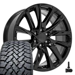 4875 Black 22X9 Oe Wheels Llc Rims & 285/45R22 At Tires, Tpms Set 6X139.7 28ET. Fixed Price $2044.00.