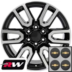 20" Gloss Black Machined 2021 Gmc AT4 Replica Rims Chevy Tahoe Suburban 6X5.5. Fixed Price $1339.00.