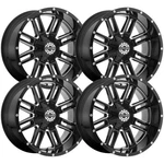 (SET-4) Scorpion SC18 17X9 5X127/5X139.7 12MM Black Milled Wheels Rims Inch. Fixed Price $860.00.