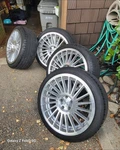 18X8.5 R110 Rotiform Blq Silver Machined Wheels 5X100 (35MM) Set Of 4. Fixed Price $650.00.