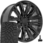 Oe Wheels CA91 20X9 Black 4869 & 275/55R20 R/t Tires, Tpms Set 6X139.7. Fixed Price $1957.00.