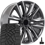 4869 22X9 Gunmetal Oe Wheels & 285/45R22 R/t Tires, Tpms Set 6X139.7 28ET. Fixed Price $2188.00.