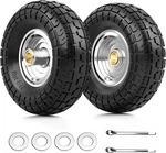 4.10/3.50-4 Flat Free And Wheel 2 Pack 10" Solid Pu Heavy Duty Tires Wit.... Fixed Price $40.97.
