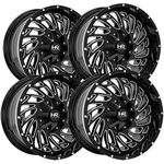 (set Of 4) Hardrock H710 Attack 20X12 6X135/6X5.5" -51 Black/milled Wheels Rims. Fixed Price $1396.00.