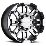 Vision 375 Warrior 16X8 8X165.1 Offset -6 Gloss Black Machined Face (qty 1). Fixed Price $177.82.