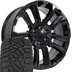 CV68 22X9 Black Oe Wheels Llc Rims & 285/45R22 Rt Tires Set 6X139.7 28ET. Fixed Price $1860.00.