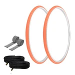 Pro+ Tires 700 X 25 Orange P-1035 W/tubes & Rim Strips 33MM Schrader Valve. Fixed Price $36.98.