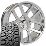 22X10 Chrome 2223 Oe Wheels & 33X12.5R22 R/t Tires Set 5X139.7. Fixed Price $2801.00.