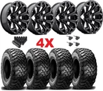 20 Fuel Assault Black Wheels Rims 33 12.50 Mt Tires Tundra Ram Sequoia Xd. Fixed Price $2695.00.