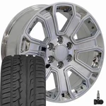 20" Chrome 5661 Wheels, Tires & Tpms Set Fit Silverado Tahoe Suburban. Fixed Price $2236.00.
