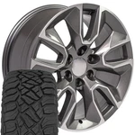 5916 20X9 Gunmetal Oe Wheels & 275/55R20 R/t Tires Set 6X139.7 28ET. Fixed Price $1761.00.