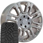 3788 20X8.5 Polished Rims & 275/55R20 R/t Tires Set 6X135 44ET. Fixed Price $1933.00.