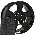 Oe Wheels CV76 20X9 Gloss Black & 275/55R20 R/t Tires Set 6X139.7 27ET. Fixed Price $1925.00.