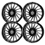 (SET-4) Scorpion Saw 20X9 6X135/6X139.7 12MM Black Milled Wheels Rims Inch. Fixed Price $1249.00.