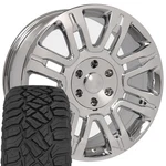 3788 20X8.5 Chrome Rims & 275/55R20 R/t Tires Set 6X135 44ET. Fixed Price $2077.00.