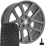2223 22X10 Gunmetal Oe Wheels & 285/45R22 R/t Tires, Tpms Set 5X139.7 25ET. Fixed Price $1972.00.