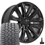 Oe CA91 20X9 Black Wheels, 275/55R20 AT2 Tires & Tpms Set 6X139.7 28ET. Fixed Price $1749.00.