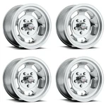 Set 4 Mag U101 Indy 15X8 5X5.5 High Luster Polished Wheels 15" -12MM Rims. Fixed Price $1088.00.