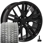 SET(4) 20 In Gloss Black 5773 Staggered Rims, Tires & Tpms Fit Camaro. Fixed Price $1758.00.