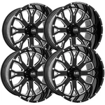 (set Of 4) Hardrock H504 Slammer 22X12 8X180 -44MM Black/milled Wheels Rims. Fixed Price $1632.00.