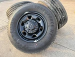 (4) Dodge Ram 2500 3500 17 Black Steel Lug Wheels Rims Tires 68687568AA Tpms. Fixed Price $1050.00.