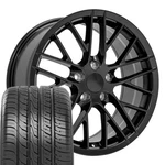 18X8.5 Satin Black 5402 Wheels & Tires Set Fit Camaro C4 Corvette - C6 ZR1 Rims. Fixed Price $1415.00.