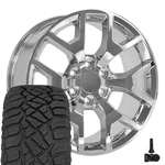 Oe Wheels CV92 20X9 Chrome Rims & 275/55R20 R/t Tires, Tpms Set 6X139.7 +27ET. Fixed Price $2213.00.