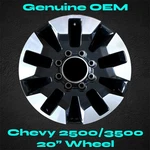 20" Wheel For Chevy Silverado Hd 2500 3500 2020-2024 Black Factory Stock Oem Rim. Fixed Price $359.00.