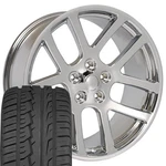 2223 Chrome 22X10 Wheels & 285/45 Tires Set Fit Dodge Ram 1500 SRT10. Fixed Price $2320.00.