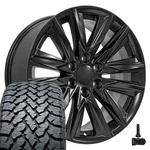 Oe Wheels CA91 20X9 Black Rims & 275/55R20 At Tires Set 6X139.7. Fixed Price $1941.00.