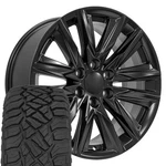 4869 20X9 Srtin Black Oe Rims & 275/55R20 Tires Set 6X139.7 +28ET. Fixed Price $1724.00.