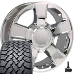 Oe Wheels CV79 20X8.5 Chrome Rims & 275/55R20 At Tires Set 6X139.7. Fixed Price $2409.00.