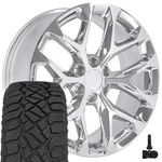 5904 22X9 Chrome Oe Rims & 285/45R22 R/t Tires, Tpms Set 6X139.7 28ET. Fixed Price $2252.00.
