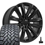 4869 Black 22X9 Oe Wheels Llc Rims & 285/45R22 At Tires, Tpms Set 6X139.7 28ET. Fixed Price $2112.00.