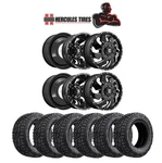 20 Dually Wheel Tire Set Black Milled Rt Terrain Package 6 Fuel Cleaver D574. Fixed Price $3995.00.