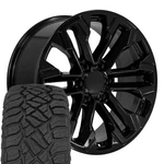 Oe Wheels CV69 20X9 Gloss Black & 275/55R20 R/t Tires Set 6X139.7 26ET. Fixed Price $1885.00.