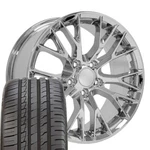 18X8.5 Chrome 5734 Wheels 245/40 Tires Fit Camaro C4 Corvette - C7 Z06 Style. Fixed Price $1707.00.