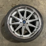 Rohana RC10 20X9 5X114.3 Machine Silver Chrome Rim *damaged Wheel/tire*. Fixed Price $148.71.