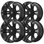 (SET-4) Series XD778 Monster 18X9 5X5.5"/5X150 +35MM Matte Black Wheels Rims. Fixed Price $1318.96.